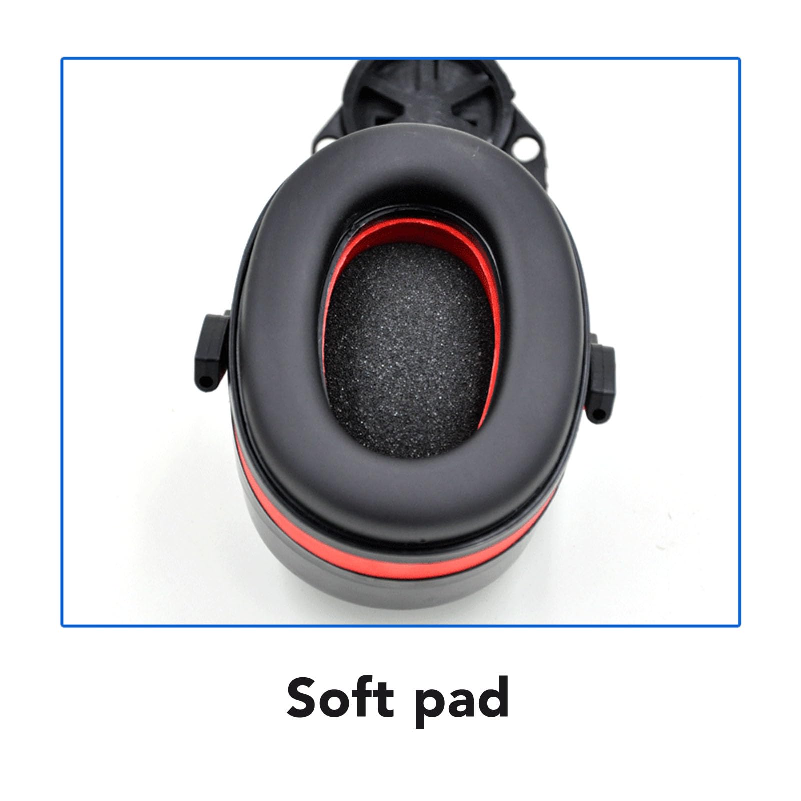 ZIZEV Helmet Earmuffs, Adjustable Noise Blocking Hearing Earmuffs for Construction Site Workers (Black Red)