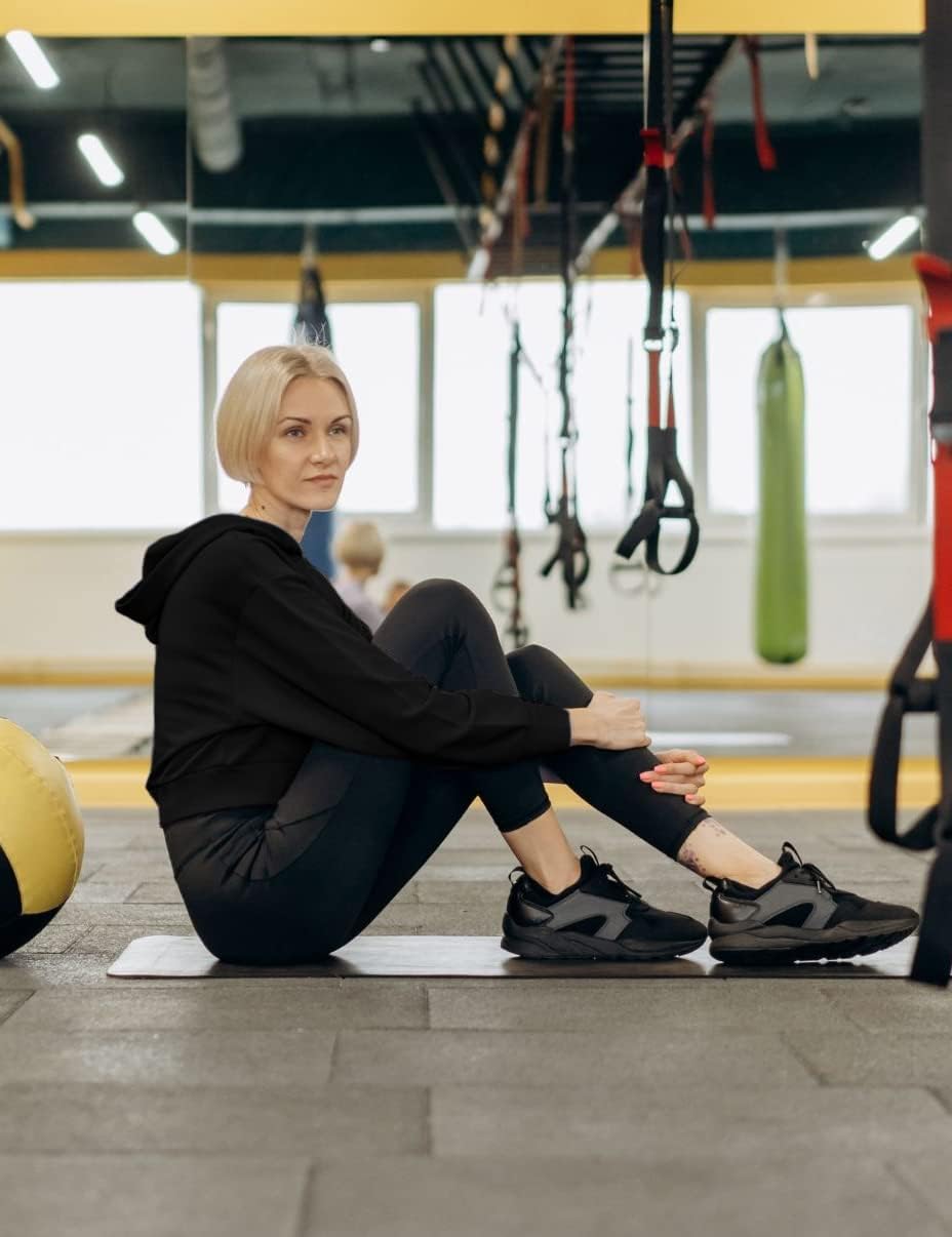 Hooever Womens Cute Workout Cropped Zip Up Drawstring Hoodie Sweatshirt Jacket - Image 7