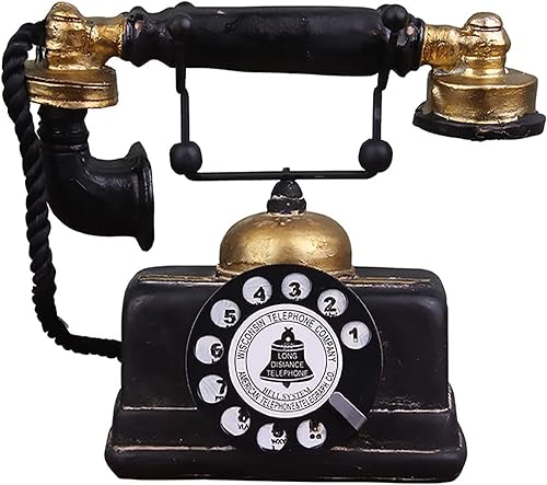 Teléfonos retro resina europea marcación rotativa teléfono decoración café bar ventana decorativa decoración del hogar