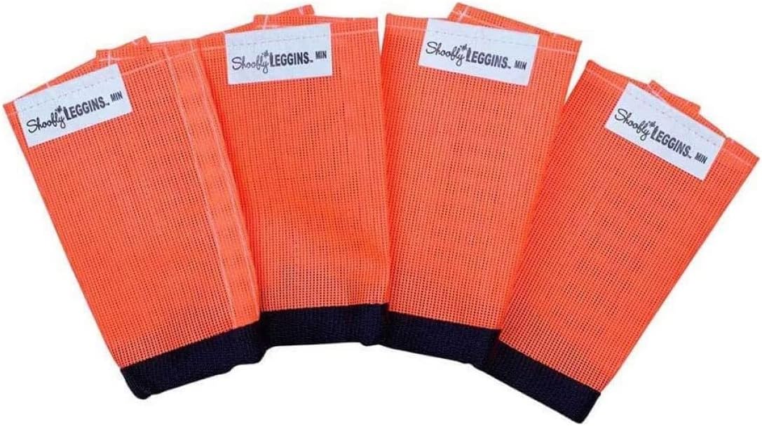 SHOOFLY Horse Leggins, Patented Loose Fitting Boots, Reduce Stomping & Fatigue, Breathable Plastic Mesh (Orange/Mini)