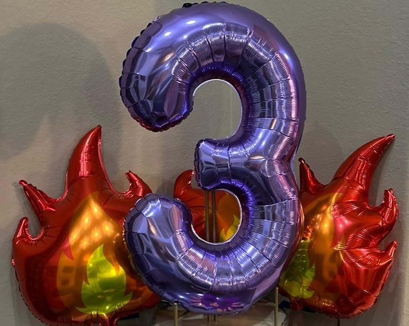 Image of 4 Balloon Numbers Birthday Decorations, 40In Purple Balloons for Men Women | Eye-catching Appearance, Perfect Decorative Centerpieces, Convenient Self-sealing Structure, Widely for Various Occasions