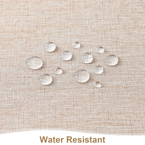 Nappe aspect lin imperméable et résistante aux taches pour grande table