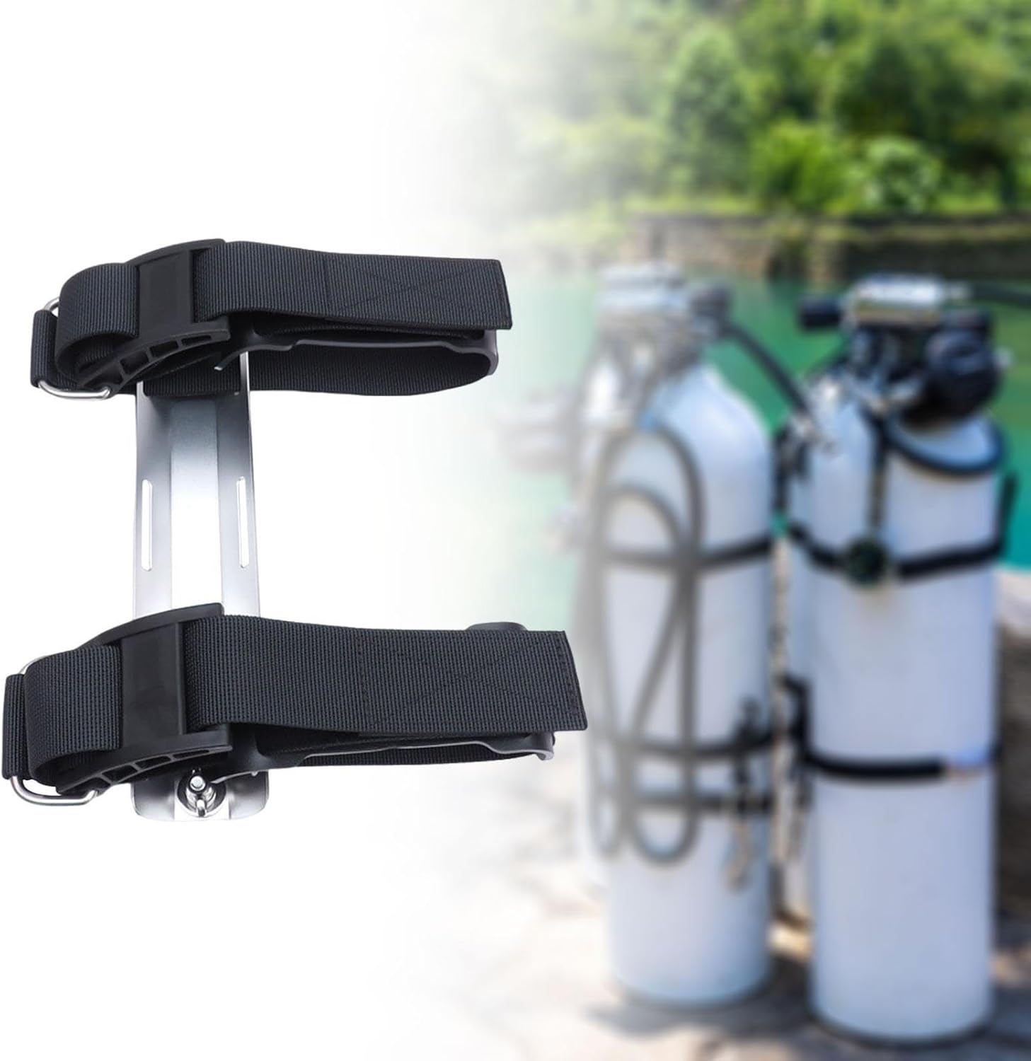 Diving Backplate Bracket Dive Gas Cylinder Bracket Tank Band Back Plate Bracket for Outdoor Freediving Underwater Snorkeling