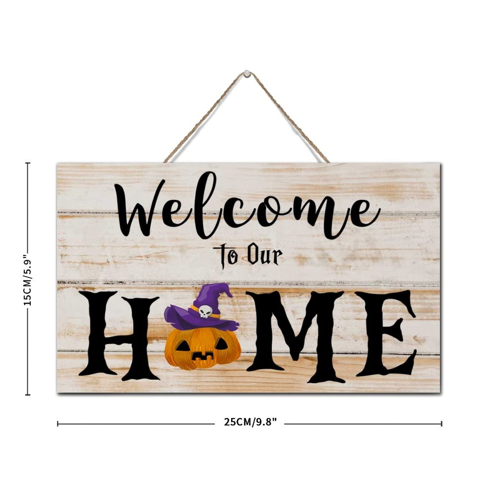 Cartello decorativo da parete con cornice in legno con scritta Welcome To Our Home (lingua italiana non garantita), decorazione da parete per