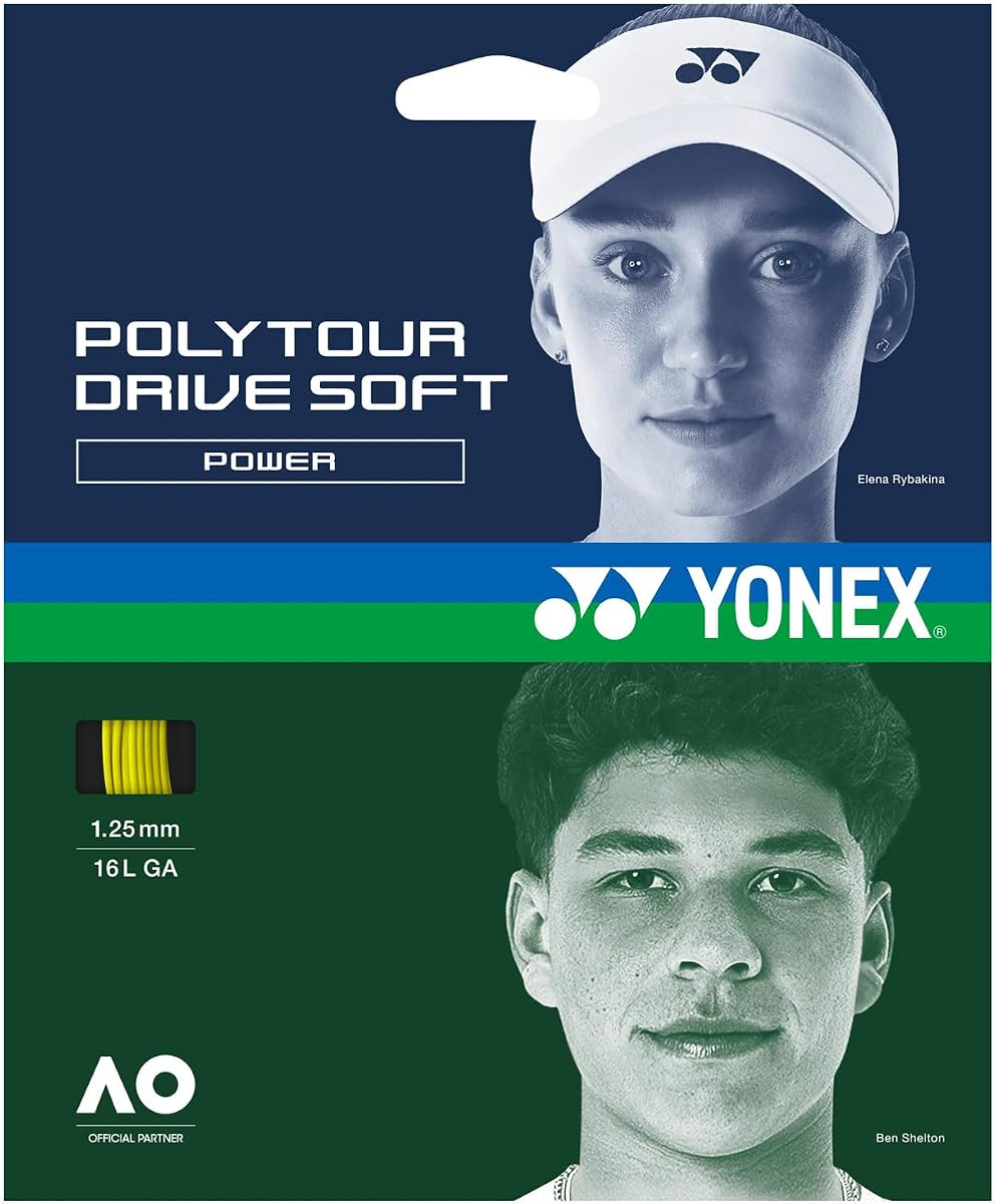 YONEX Polytour Drive Soft, Power, 1.25mm 16L Ga, Flash Yellow