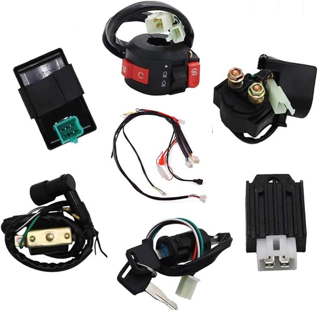 Wiring Harness Loom Solenoid Coil Ignition Coil Relay Rectifier CDI 50 70 90cc 110cc 125cc Quad Dirt Bike ATV