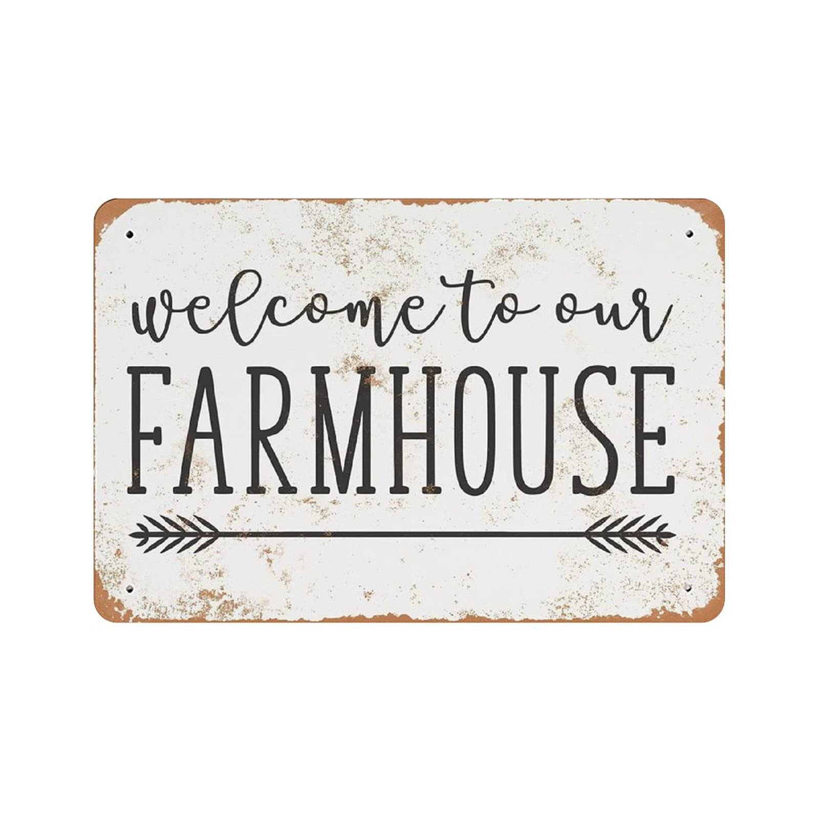 Metal Tin Sign Welcome to Our Farmhouse Vintage Tin Poster Metal Sign Wall Decoration Country Kitchen Home Garage Decor 8"x12"