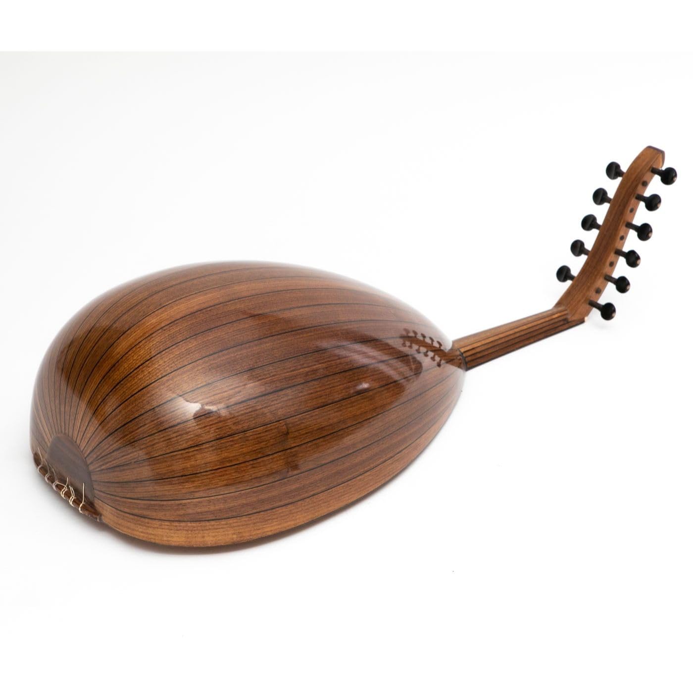 Iraqi Floating Bridge Oud with Cedar top & Selected Walnut wood with Ebony pegs Arabic Oud Soft case & rishas included - Image 4