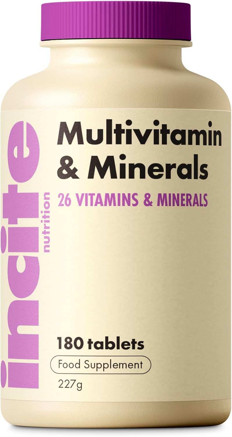 Multivitamin and Minerals | 180 Vegan Tablets | 26 Key Vitamins and Minerals for Women and Men | 6 Months Supply | Multivitamin Supplements 1 a Day Serving | Made by Incite Nutrition®