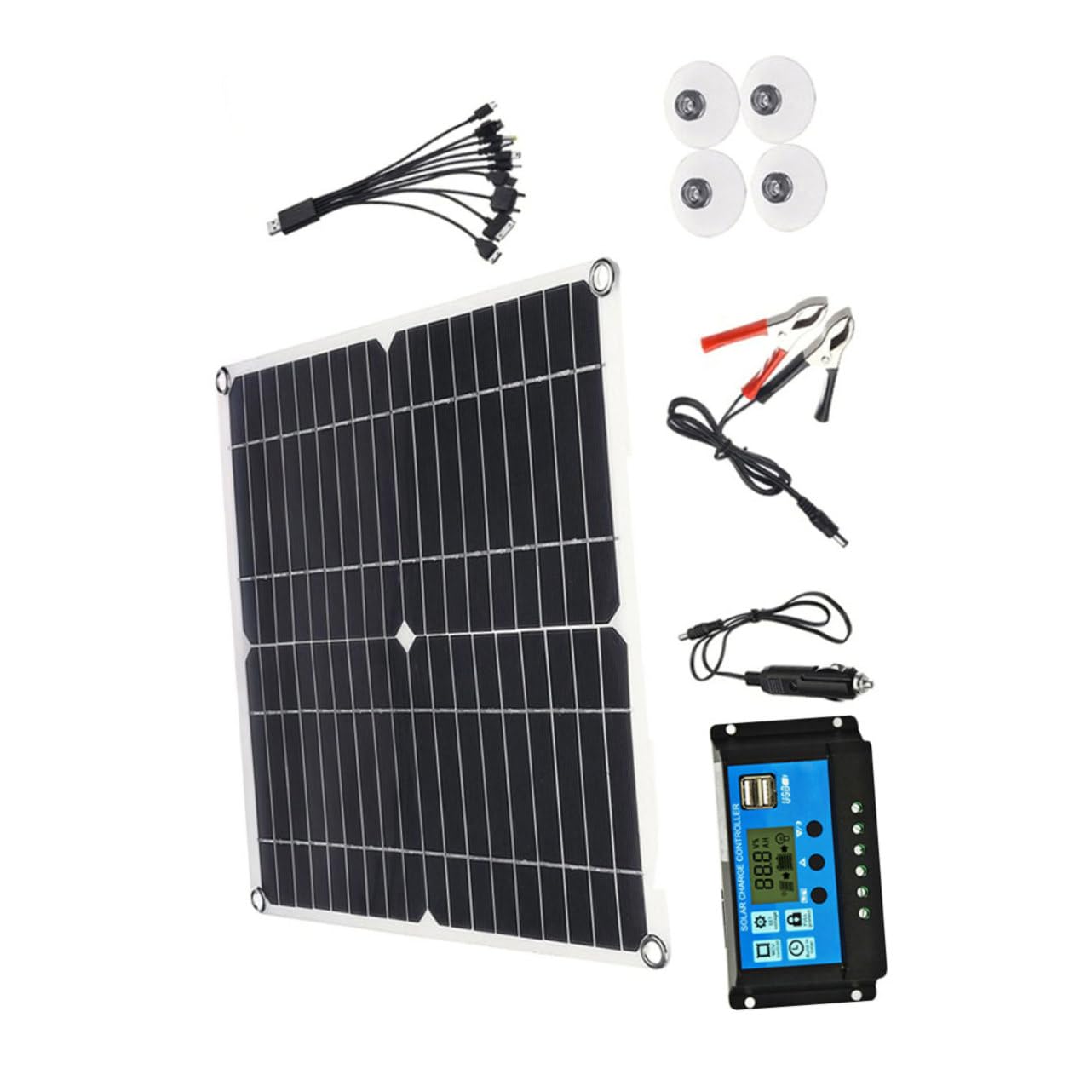 Toddmomy Paneles Solares Con Controlador Cargador Solar Exterior Batería Placa Solar Panel De Carga Monocristalino Eva Pet
