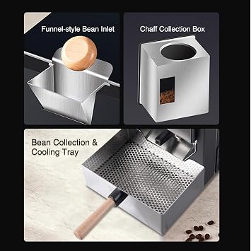 Small Coffee Roaster, Professional Version, 200g Coffee Bean Roasting Machine, Baking Curve Adjust, Bulit-in Baking System or for Artisan, Home Use