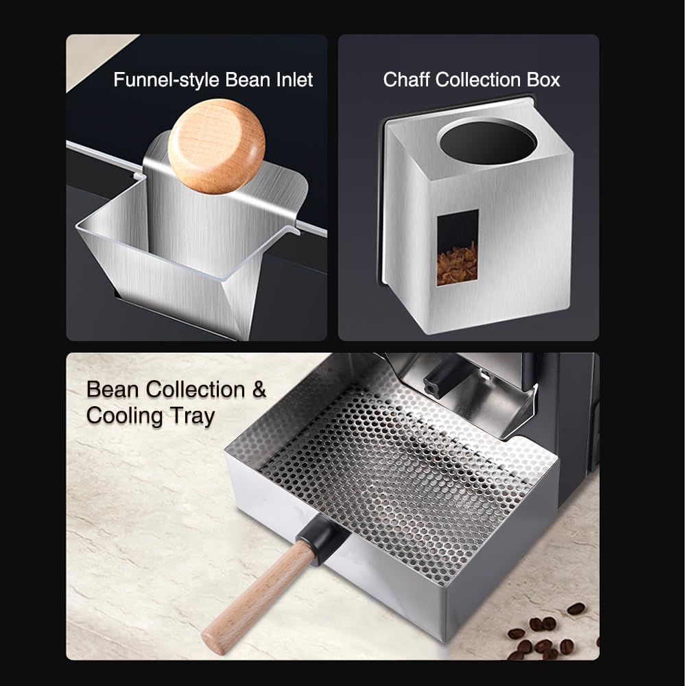 Professionelle Kaffeeröster, 200g Kleiner Version, Kaffeebohnen Röstmaschine, Integriertes Röstsystem, Auch für Artisan