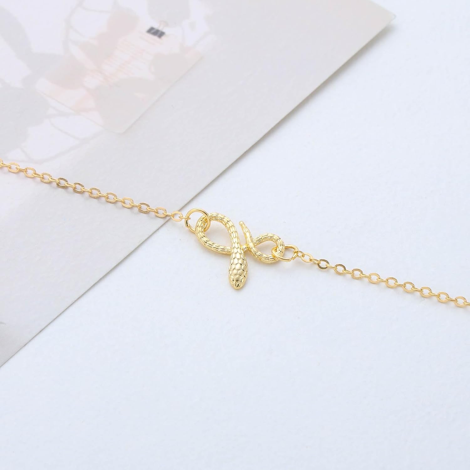 Andelaisi Boho Snake Choker Necklace Vintage Serpent Pendant Necklace Gold Spirit Snake Chain Minimalist Animal Chain Jewelry for Women - Image 6