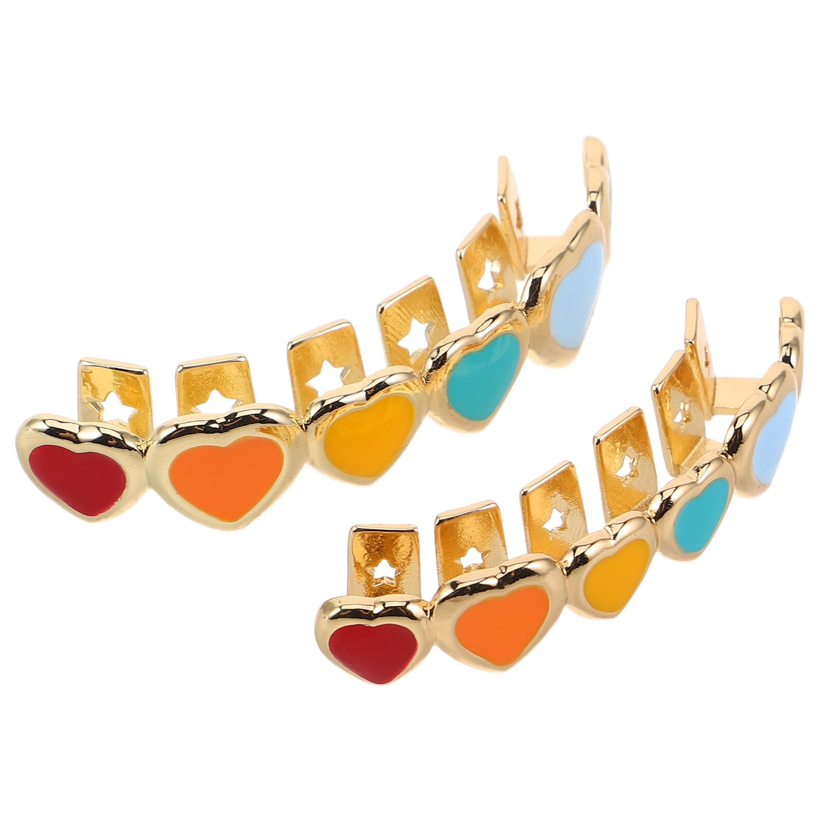 Grills para dientes dorados metálicos Garneck accesorios hip hop falsos 8