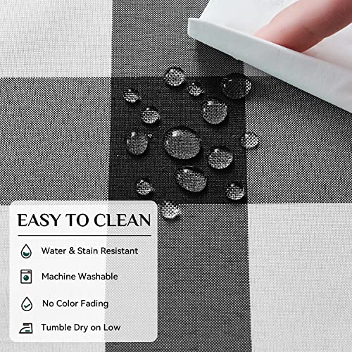 Softalker Gingham Checkered Tablecloth Rectangle - Buffalo Plaid Farmhouse Table Cloth Waterproof Stain Resistant Washable Polyester Table Cover For Outdoor, Camping, Picnic - Black, 60 X 102 Inch #TOP3