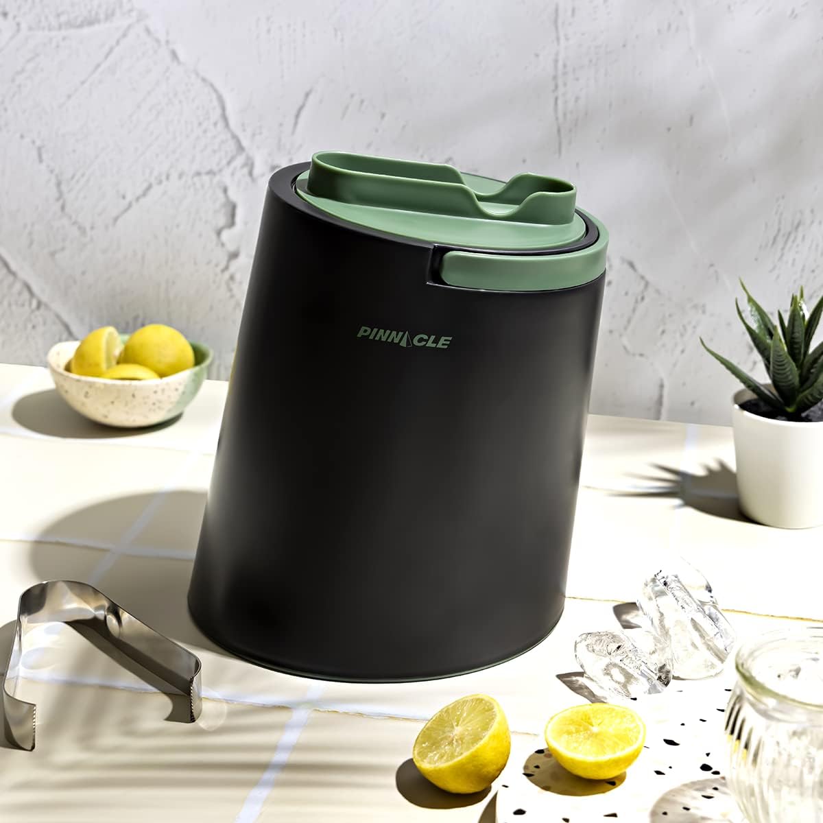 PINNACLE Insulated ice bucket for parties with Tong that fit into Lid - Stainless Steel ice bucket for cocktail bar with Collapsible Handles for indoor/outdoor bar, BPA Free (Green) - Image 7