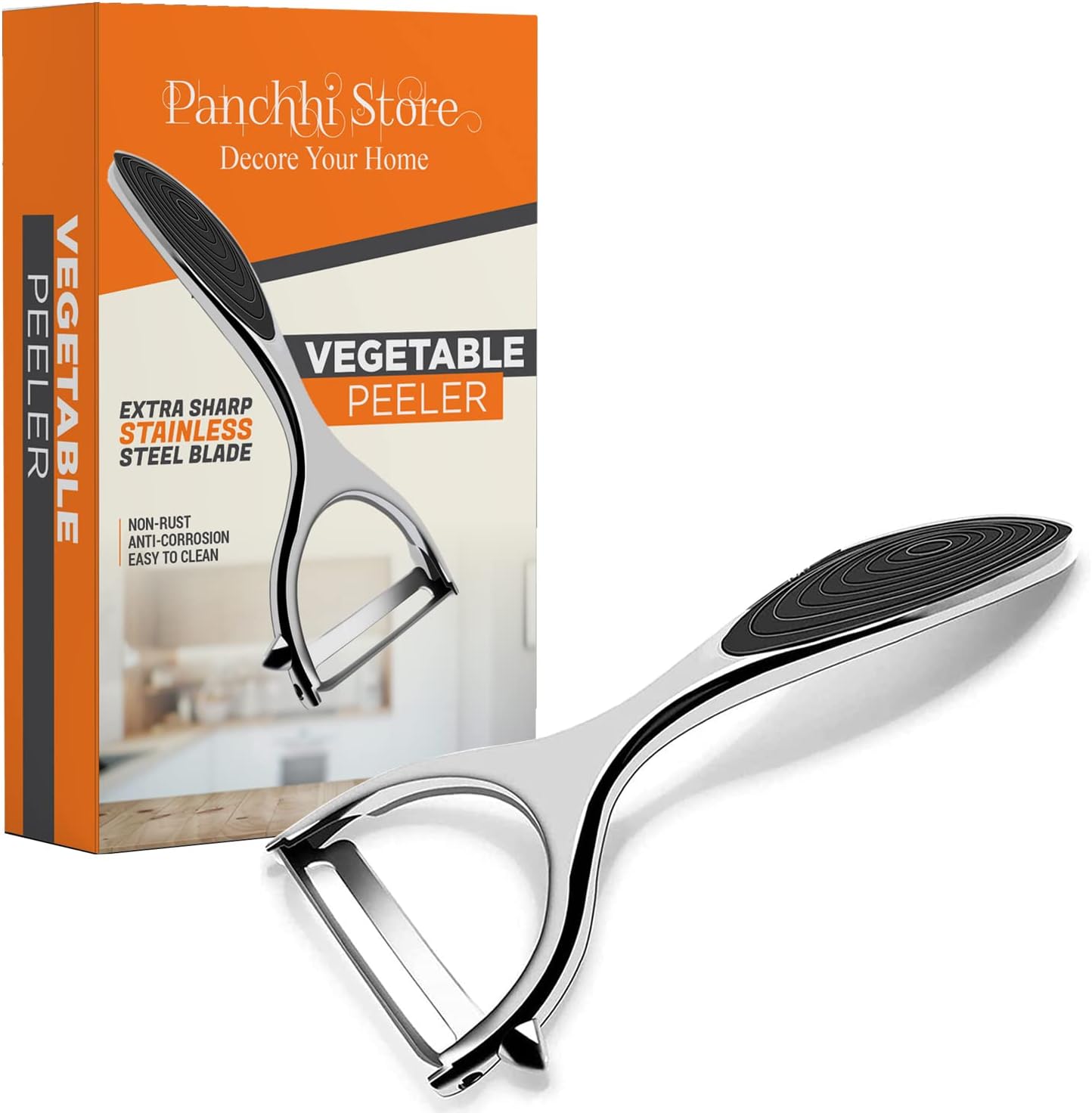 Panchhi Store Vegetable and Fruit Peeler Multipurpose Use for Kitchen Stainless Steel Blades Set of 1