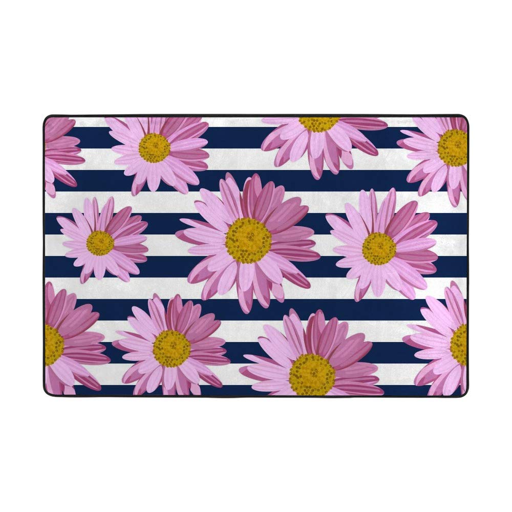 Tapis de salon marguerites pour réchauffer un sol froid avec du velours