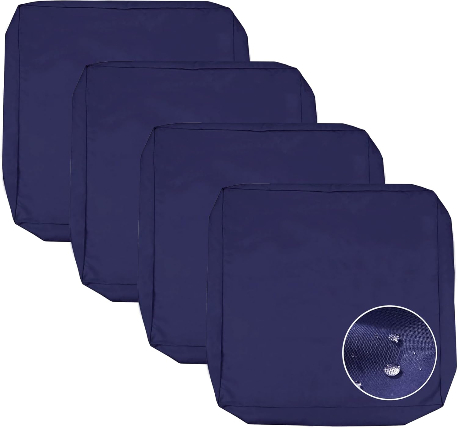 Sqodok Patio Cushion Covers 21x19x3 inch, Waterproof Outdoor Cushion Covers for Patio Furniture, 4Pack Patio Cushion Seat Slicovers Replacement for Sectional Sofa, Wicker Chair, Blue