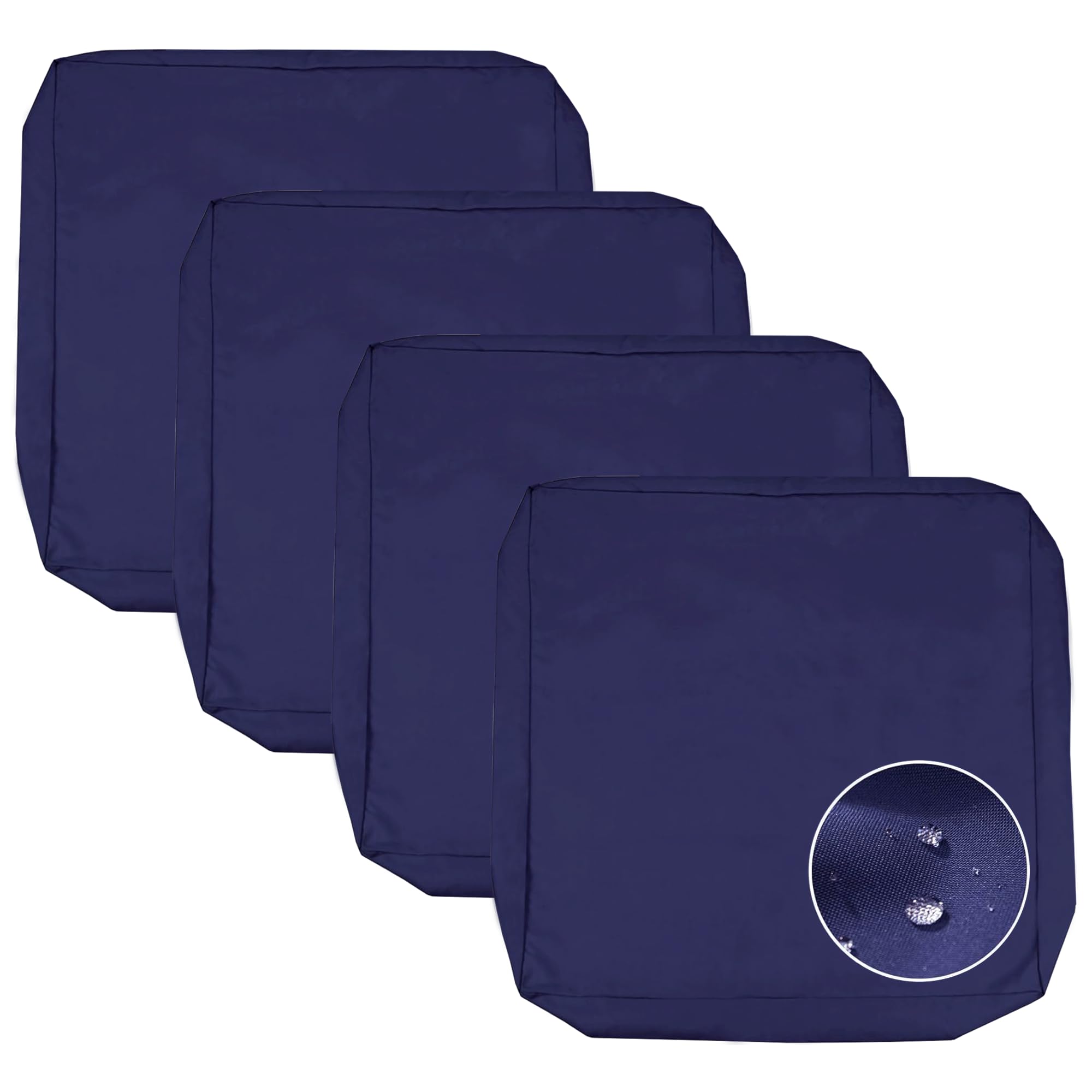 Photo 1 of Sqodok Patio Cushion Covers 24x22 inch, Waterproof 4Pack Outdoor Cushion Covers Replacement Seat Slipcovers for Sectional Sofa, Wicker Chair, Blue