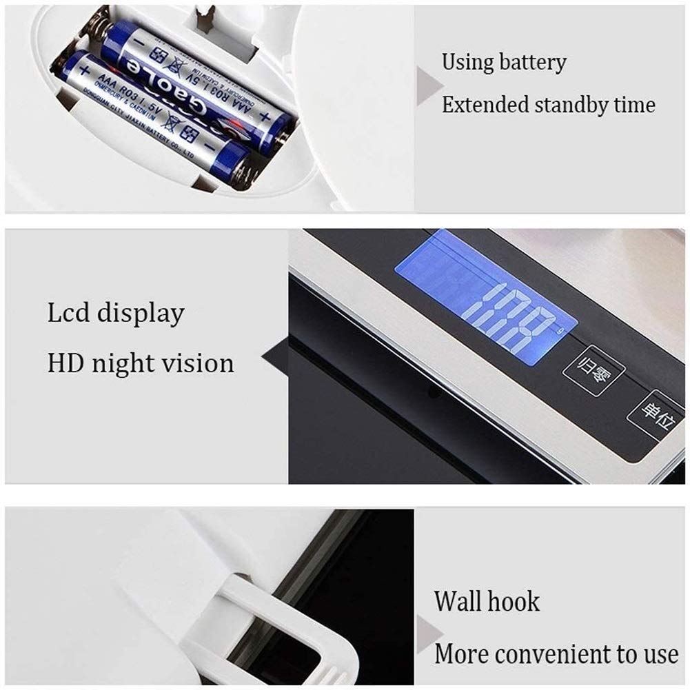 Wagi do żywności Wlectronic Cyfrowe Wagi Kuchenne, Wysoka Precyzja 1g Kuchnia Kuchenna Waga Przenośna Elektroniczna Waga 5 kg 10 kg 15 kg Ładowanie USB Wagi (Kolor: B