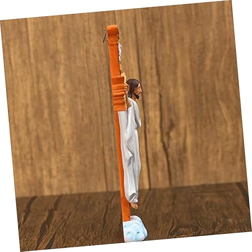 Miniatura 3 de Holibanna Dije de estatua de Jesús para decoración de escritorio, adornos para estantes, decoración de escritorio, estatua de Cristo, decoración de