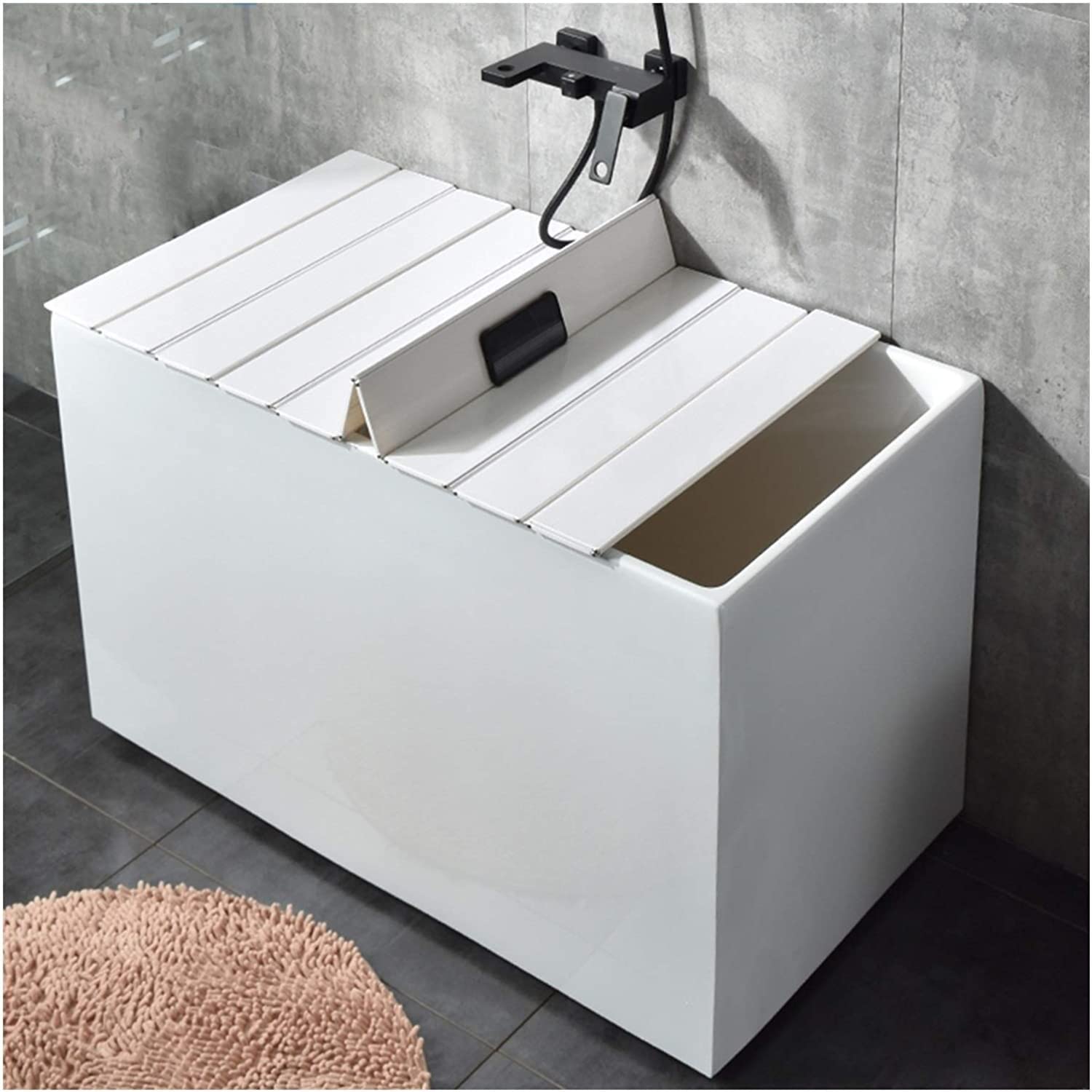 Couvercle de baignoire blanc JATIBOSH en PVC pliable 120x68cm
