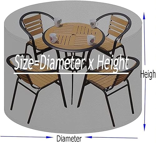 Miniatura 6 de Funda redonda para mesa de exterior, impermeable, redonda, 600D, para juegos de mesa y silla, resistente al agua y al viento, 88 pulgadas de