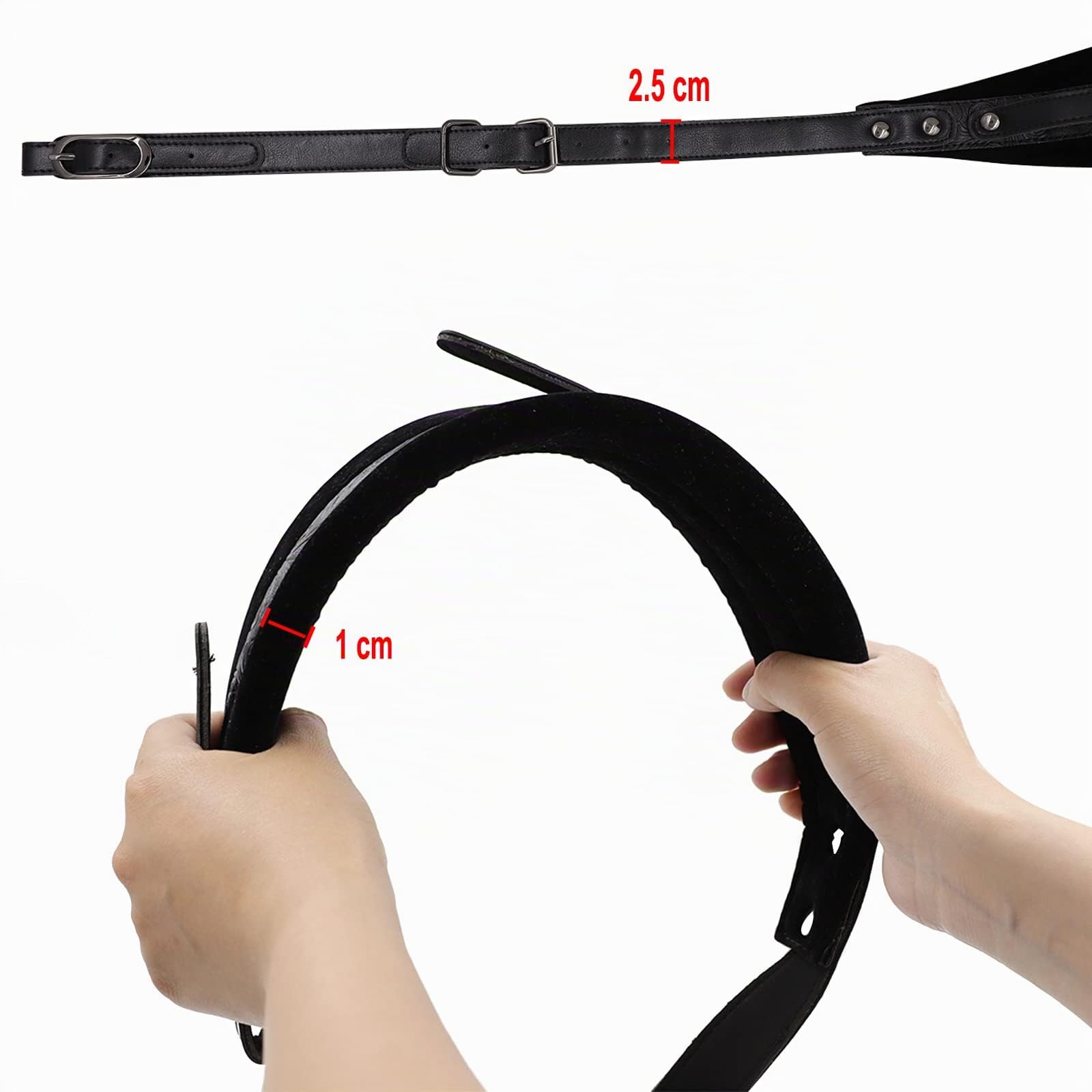rayzm Sangles de harnais d'accordéon, sangles d'épaule réglables pour accordéons, cuir synthétique épaissi, rembourrage doux de 8 cm de large * 1 cm d'épaisseur pour un jeu confortable