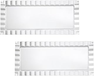 Party Essentials N170921 Hard Plastic Decorative Wavy Trays, 17" x 9", Clear (Case of 12)