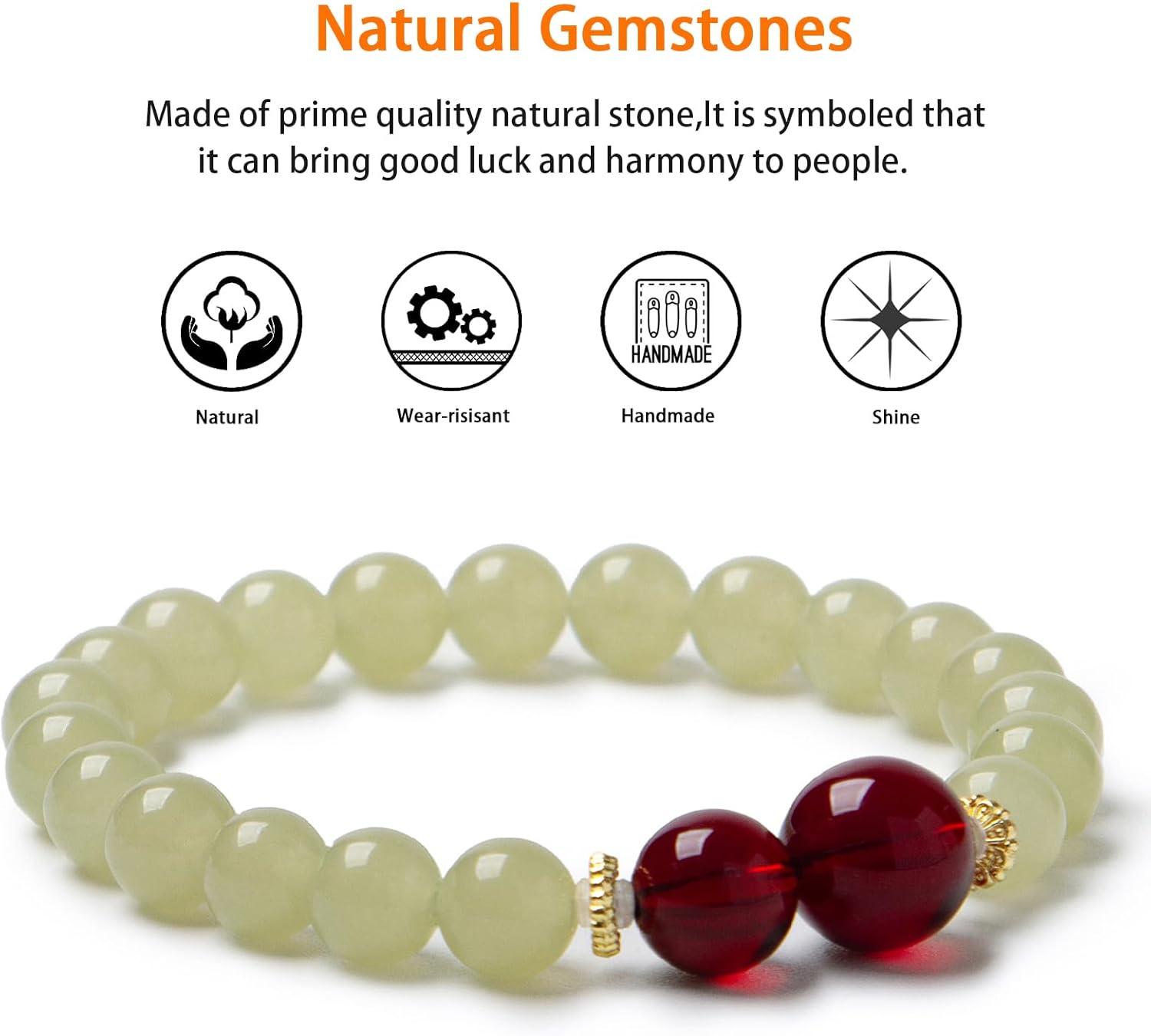 OITUDOBEM Natural Crystal Beaded Bracelet for Women Handmade 8mm Healing Gemstone Stretch Bracelets for Yoga Meditation Stress Relief Jewelry Gifts - Image 4