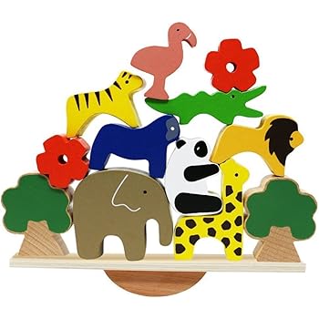 wooden stacking animals