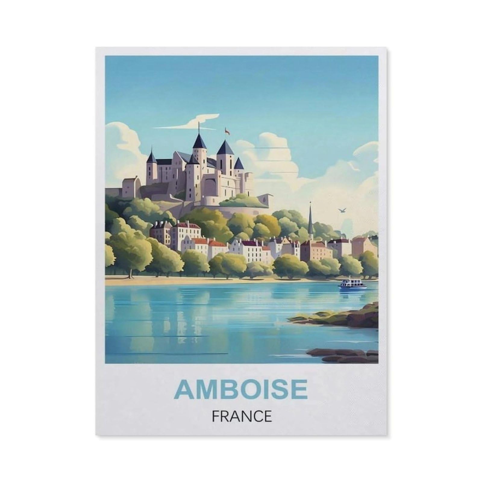 Vintage Art Metal Signs Funny Sign，Amboise France(30x40cm）
