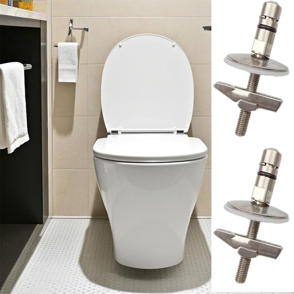 Qunyince 2Pcs Toilet Seat Fixing Hinge Compatible with HARO & LUVETT, Stainless Steel Toilet Lid Hinge Fixing Bracket, M6 x 71.5mm - Image 3