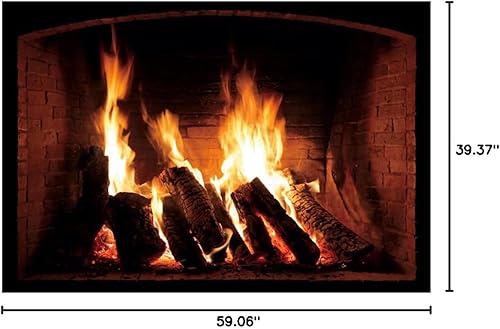 Miniatura 5 de Haoyiyi Telón de fondo de fotografía de leña ardiente de 5 x 3 pies, chimenea, bosque llameante, fuego ardiente, invierno, fiesta de Navidad, fondo,