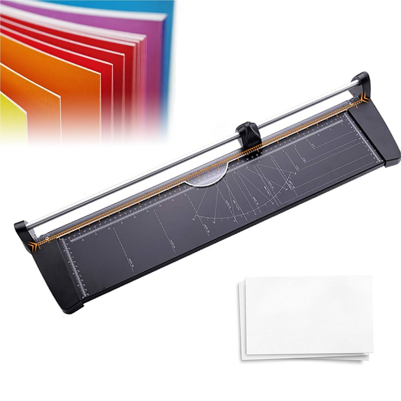 Taglierina manuale professionale con righello trasparente, taglio di precisione per carta A2/A3/A4/A5, foto, biglietti, ideale per stamperia e scuole