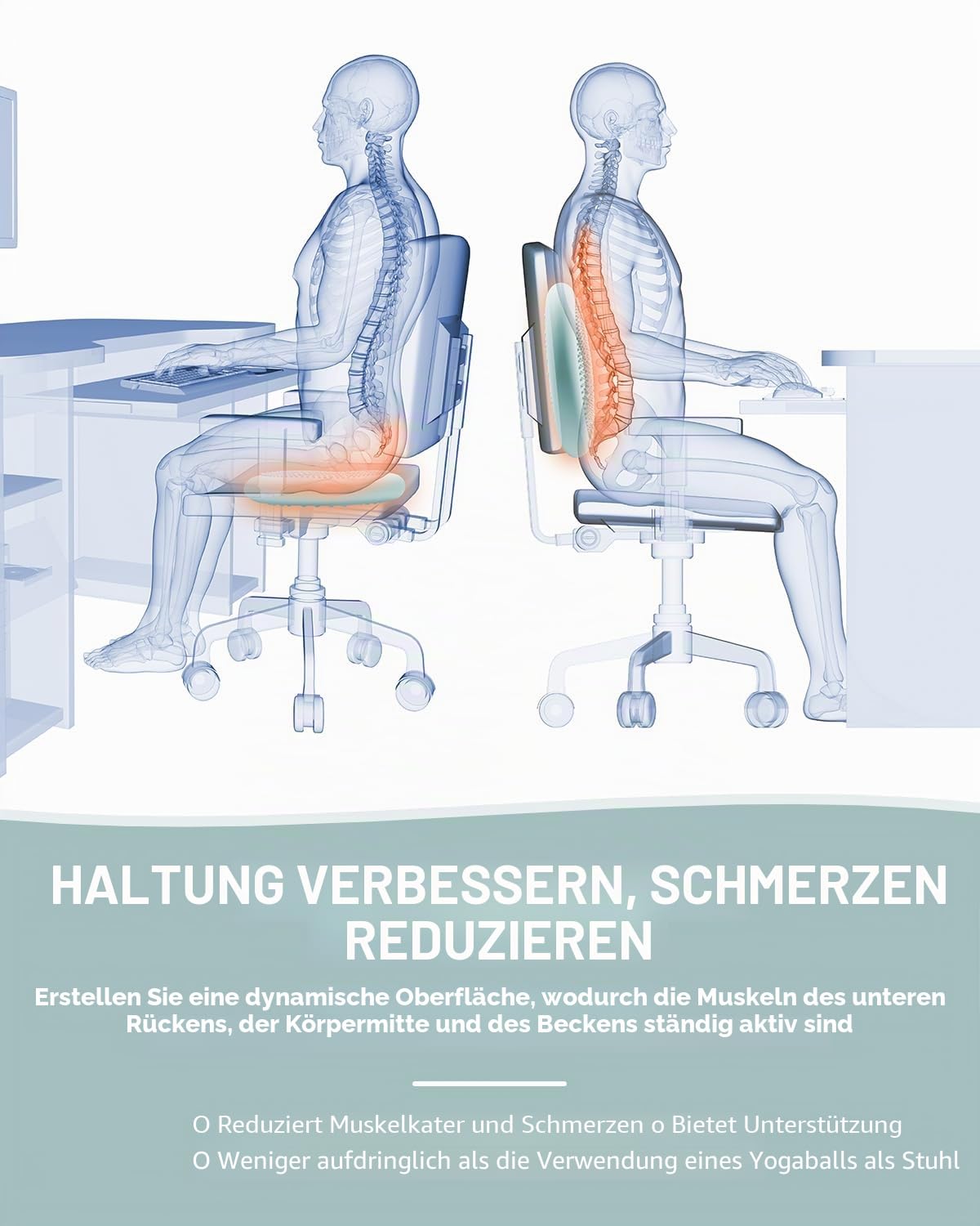 PhysKcal Ø33 cm Balance Kissen, Stabilitätskissen mit Pumpe und Übung | Für Erwachsene und Kinder mit ADHS，Wackel-Stabilitätskissen, Sensorische Kissen für Physiotherapie, Rumpfkraft und Stabilität