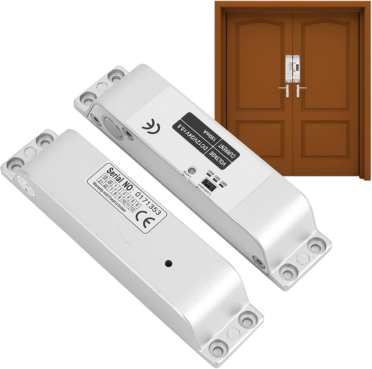 DC12V Electric Drop Bolt Lock, Electric Mortise Lock DC12V/24V Electric Bolt Lock Low Temperature 0/3/6s Delay Electronic Mortise Lock for Access Control System 4 Wires