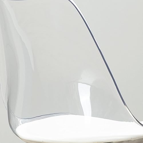 Miniatura 40 de Silla de escritorio de acrílico transparente, moderna, pequeña, con ruedas, linda silla de plástico sin brazos, silla de plástico Lucite para el