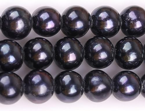 Miniatura 3 de JOE Foreman teñidos 1011mm de agua dulce perla cultivada redonda Loose Beads para joyas Wholesale Beads Negro 15"