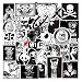 MARSFORCE Fashion Schwarz Weiß Aufkleber 100 Stück Pack, Wasserdicht Vinyl Stickers für Laptop Wasserflaschen Skateboard Gepäck Auto Motorrad Fahrrad Gitarre PS4 Koffer Snowboard iPhone iPad