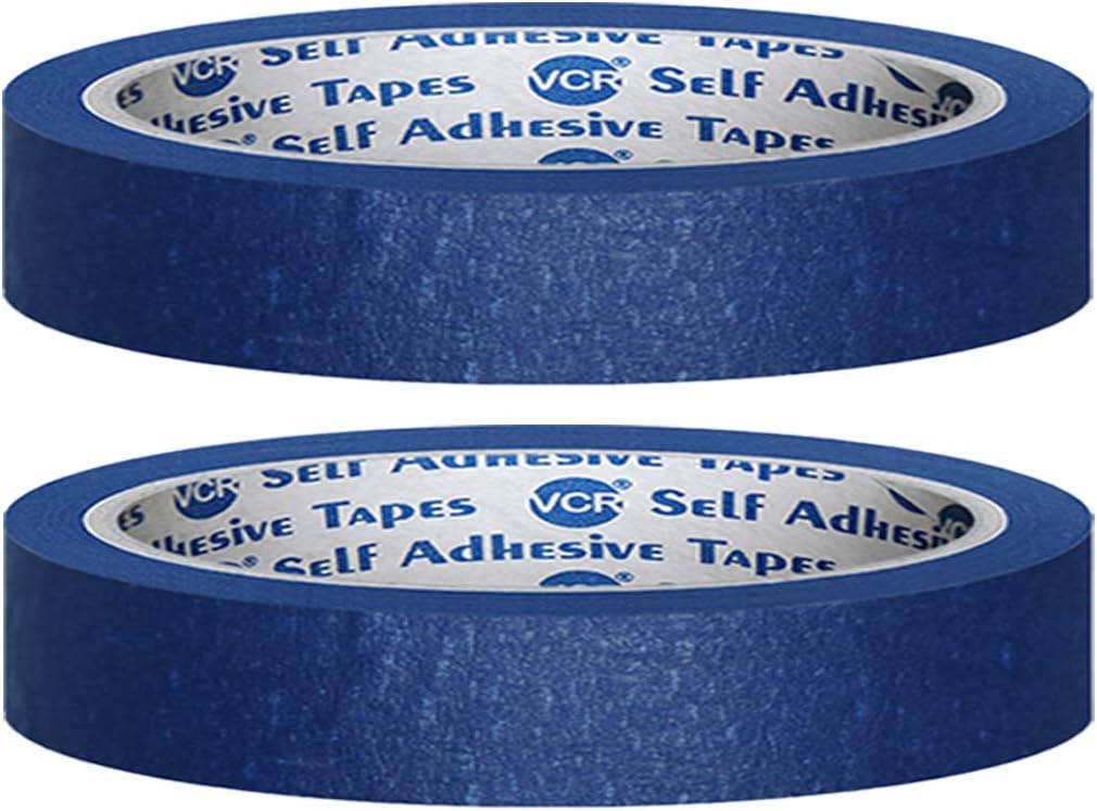 - Blue Masking Tape - 20 Meters in Length 12mm / 0.5" Width - 2 Rolls Per Pack - Easy Tear Tape, Best for Carpenter, Labelling, Painting and leaves no residue after a peel.