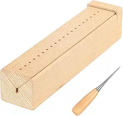 Berço de encadernação de livros de madeira de faia com furador, usado para perfuração de encadernação de livros, resistente e durável, fácil de armazenar, suprimentos de encadernação, ferramenta de