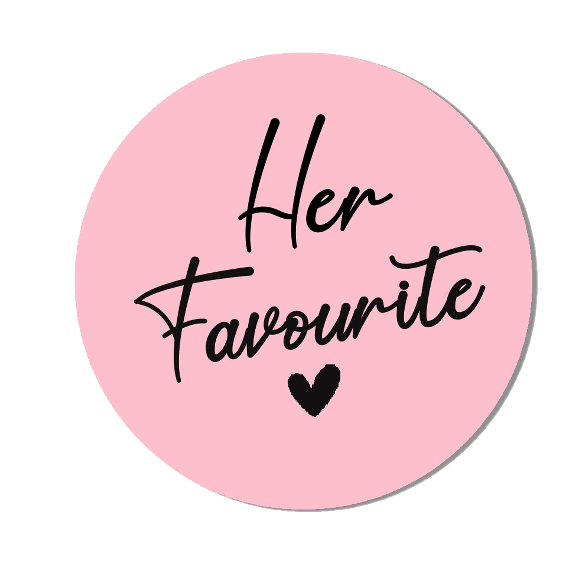 Treasured Forever Pink His, Her And Our Favourite Wedding Favors Stickers Labels, Custom 4.5Cm Stickers