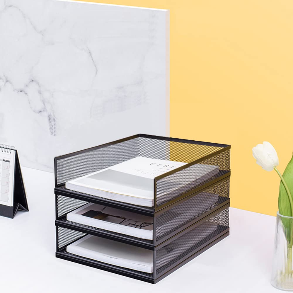 Amazon.co.jp: A3 卓上収納ラック メッシュ 金属 書類トレー メタル
