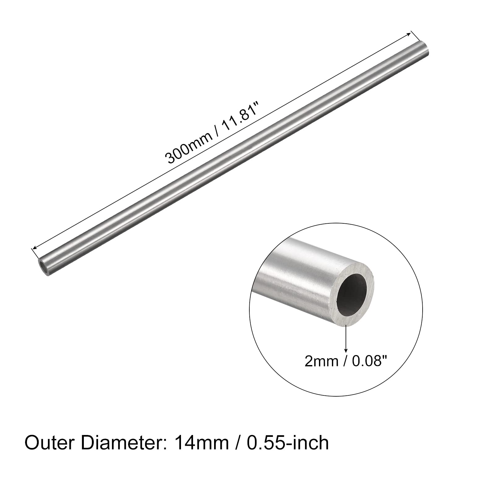 Tubo In Acciaio Inox 304 14mm X 2mm | Lunghezza 300mm Per Applicazioni Industriali - Foto 5