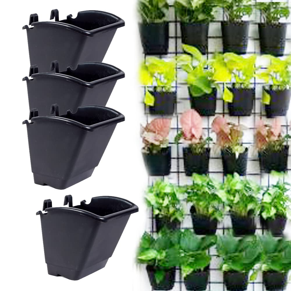 BIO BLOOMS AGRO INDIA PRIVATE LIMITED, Vertical Wall Hanging Garden Pots| 4 Pots | Black Color | Outdoor Use & Indoor Use (B07BTNHKVZ) Amazon Price History, Amazon Price Tracker