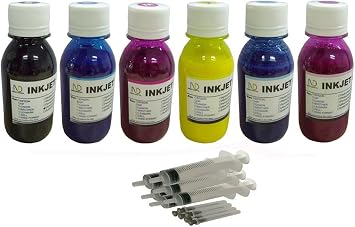 ND Brand 6 X 100ml Professional True Color Sublimation Ink Refills for Epson Artisan 1430, 50, 837,730 1400 Printers for Sublimation Printing only