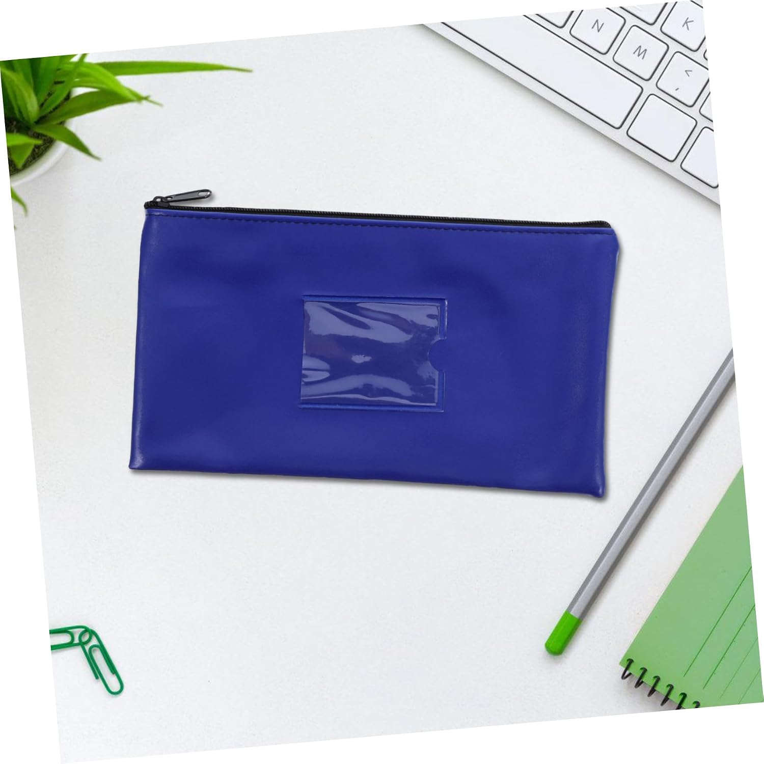 Gadpiparty 2pcs Check Pouch Window Receipt Storage Bag Money Bags Zipper Utility Zipper for Bills Bank Deposit Cash Wallet Pouch