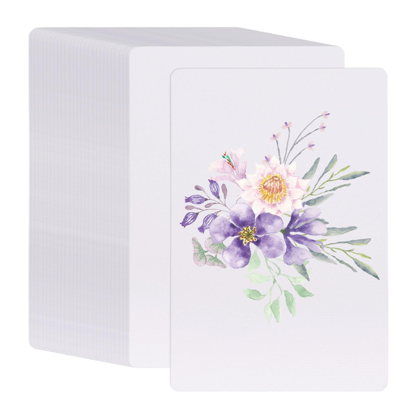 GLOBLELAND 150 feuille de Papier Aquarelle Blanc Vierge pour Cartes Postales Adultes Marque Pages Aquarelle 5.9x3.9cm Papier Aquarelle Vierge 140g /M² Lot de Cartes Aquarelle